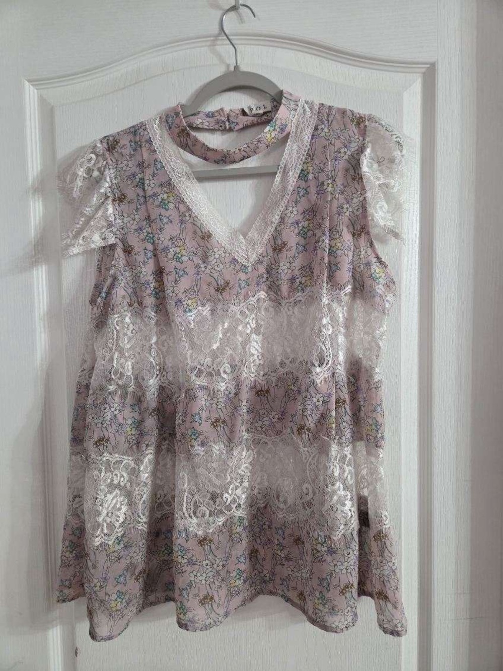 POL Women’s Floral Lace Boho Top Sz M. JY-78